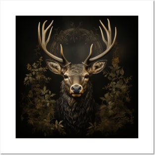 Dark Cottagecore Deer Head Posters and Art